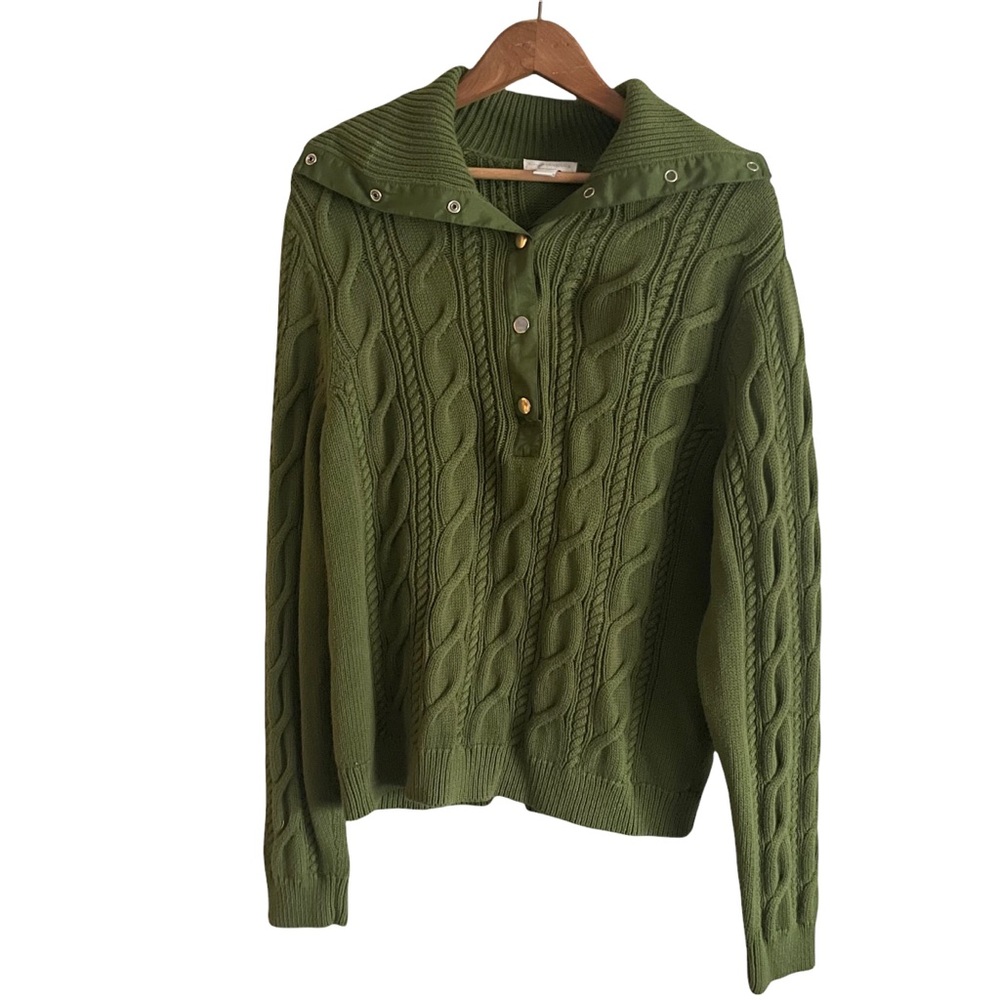 Charter club quarter button up pullover sweater
